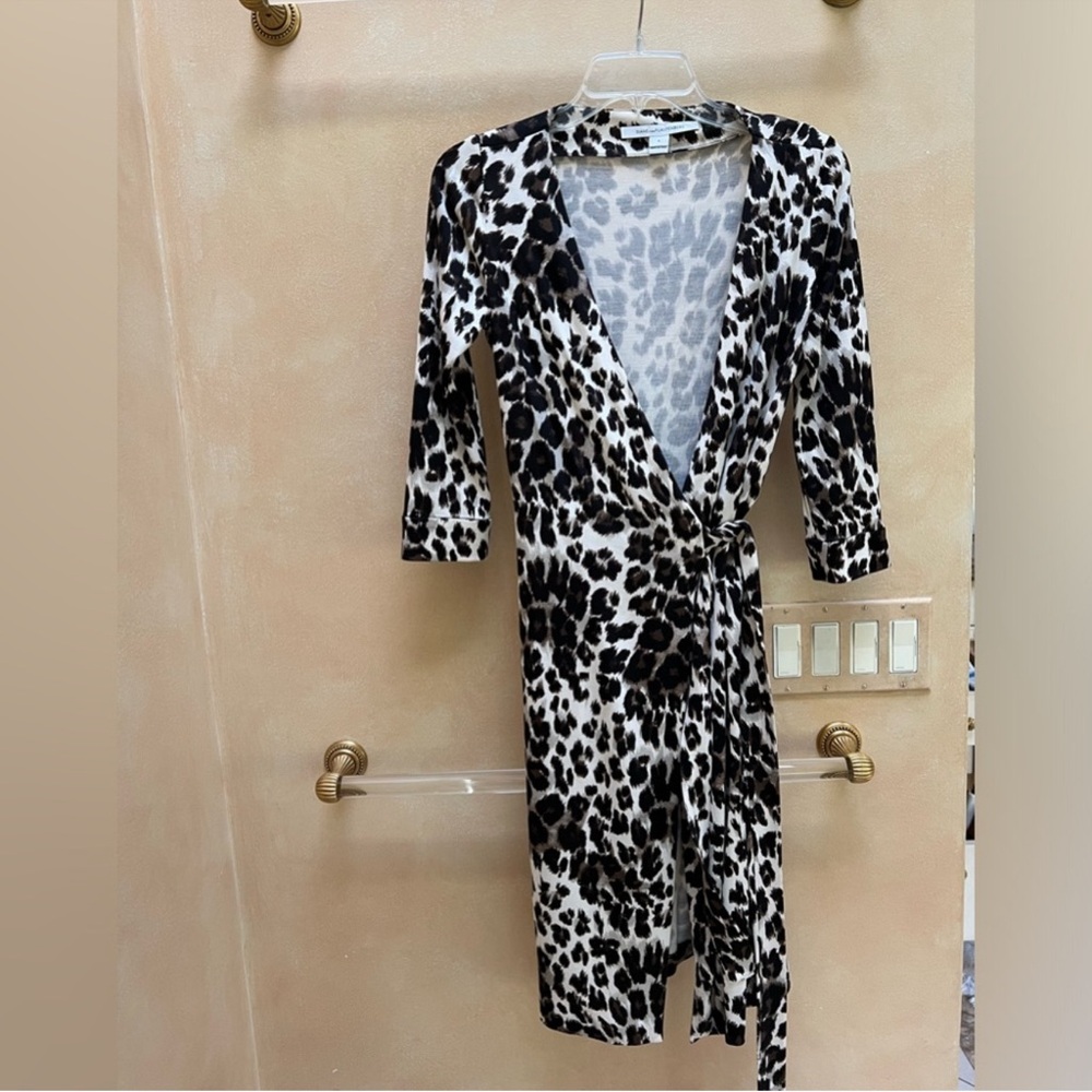 DVF Leopard Print Wrap Dress
